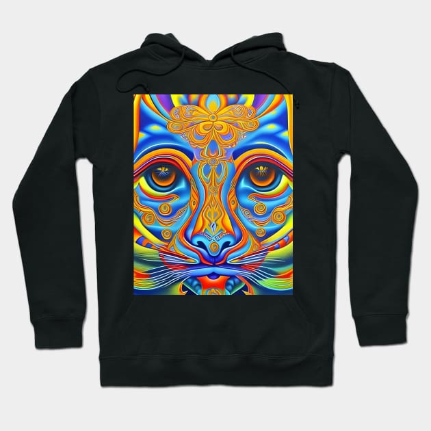 Kosmic Kitty (21) - Trippy Psychedelic Cat Hoodie by TheThirdEye